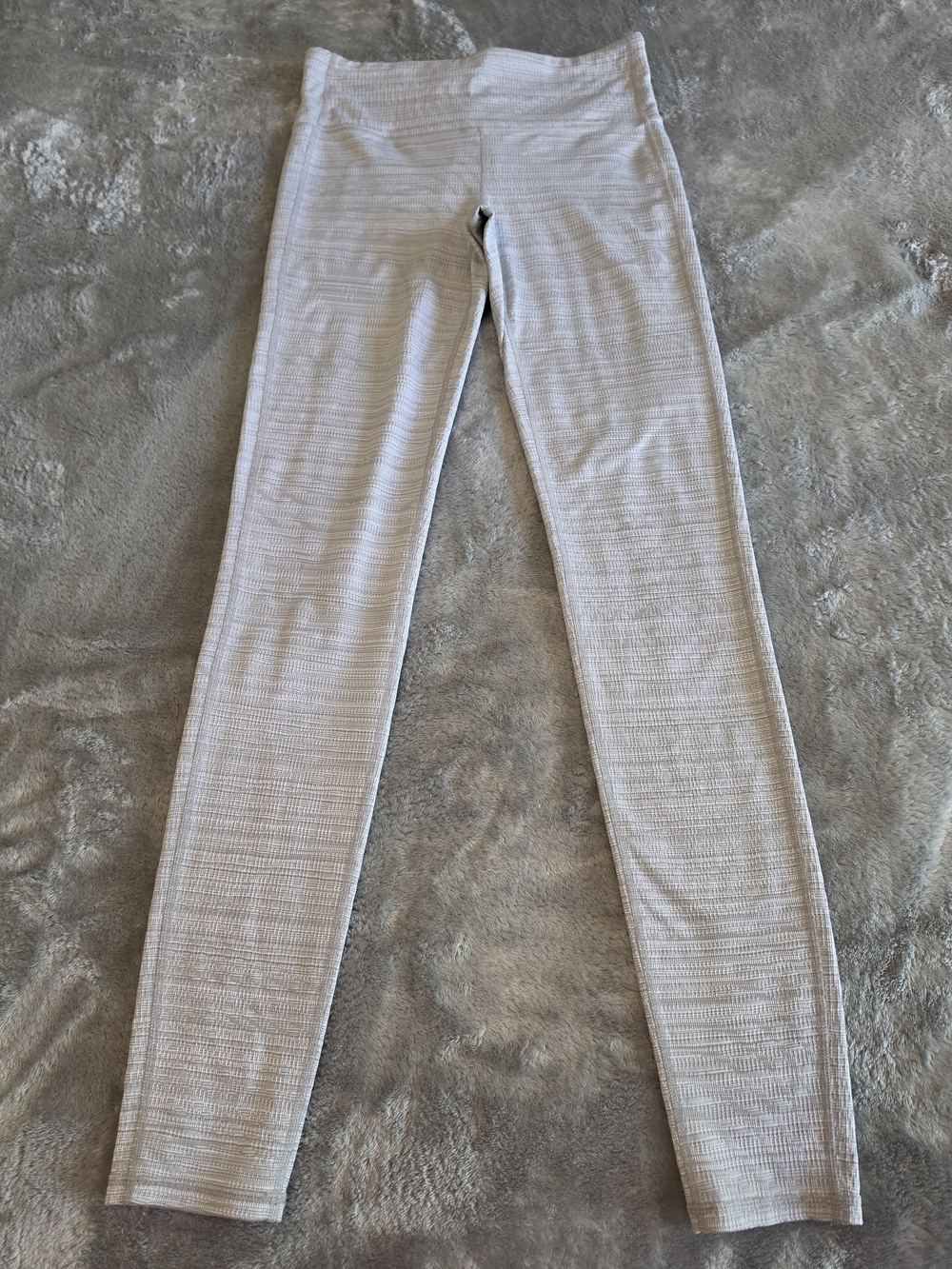 Athleta Light Gray Ribbed Leggings